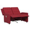 vidaXL Fauteuil de massage inclinable à 2 places rouge bordeaux tissu