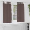 vidaXL Rideaux occultants avec anneaux 2 pcs Marron fonc&eacute; 175 x 140 cm