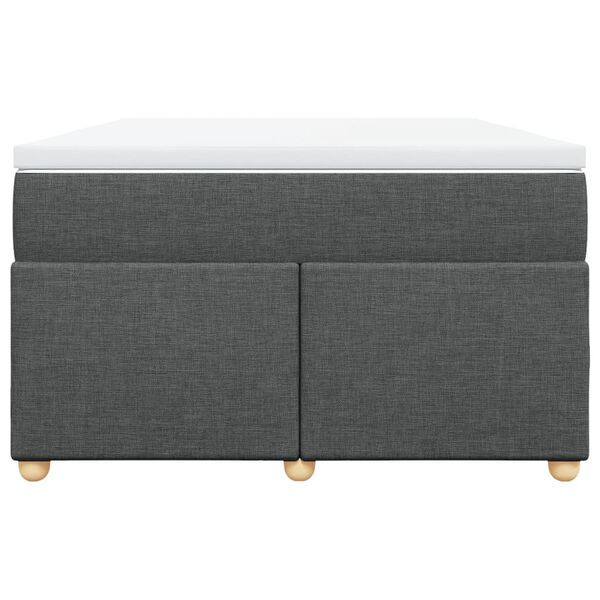 vidaXL Sommier &agrave; lattes de lit avec matelas Gris fonc&eacute; 120x200cm Tissu