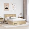 vidaXL Cadre de lit Ch&ecirc;ne Sonoma 150 x 200 cm Bois d'ing&eacute;nierie