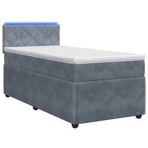 vidaXL Lit boxspring avec matelas Gris fonc&eacute; 80 x 200 cm Velours