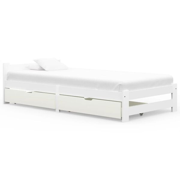 vidaXL Cadre de lit sans matelas blanc bois massif 90x200 cm