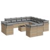 vidaXL Salon de jardin avec coussins 14 pcs beige r&eacute;sine tress&eacute;e