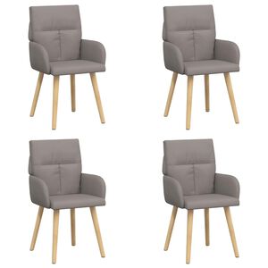 vidaXL Chaises de salle &agrave; manger 4 pc Tissu Taupe 60 x 56 x 96 cm