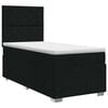 vidaXL Lit boxspring avec matelas Noir 90 x 200 cm Tissu