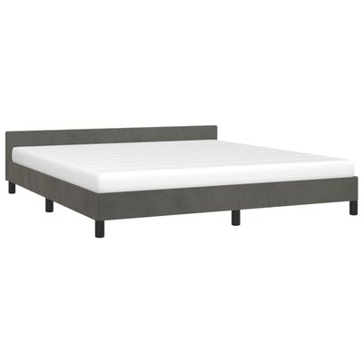 vidaXL Cadre de lit sans matelas gris foncé 180x200 cm velours