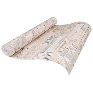 vidaXL Papier peint en pierre 3D Beige 10 x 0,53 m Tissu non tiss&eacute;