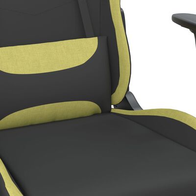 vidaXL Chaise de jeu de massage avec repose-pied Noir et vert clair
