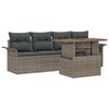 vidaXL Ensemble de canap&eacute; de jardin 5 pc Gris polyrotin