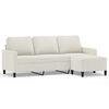 vidaXL Canap&eacute; &agrave; 3 places avec repose-pieds Cr&egrave;me 180 cm Velours