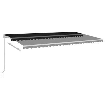 vidaXL Auvent manuel rétractable avec LED 600x350 cm Anthracite