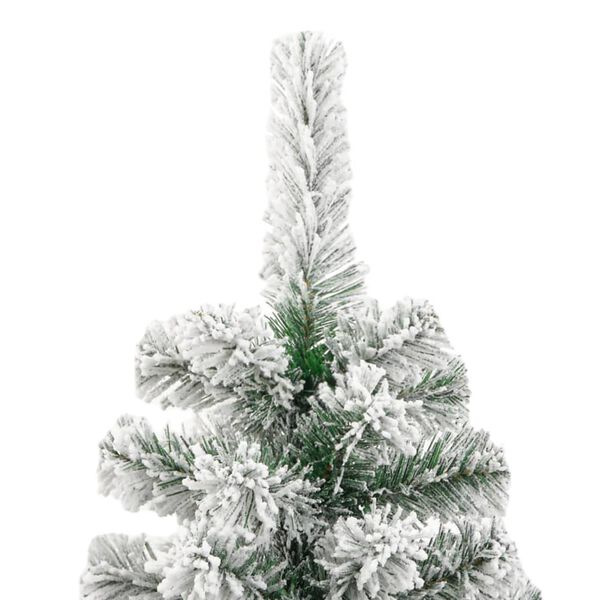 vidaXL Sapin de No&euml;l artificiel &agrave; charni&egrave;res avec neige floqu&eacute;e 210 cm