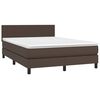 vidaXL Sommier &agrave; lattes de lit avec matelas et LED Marron 140x190 cm