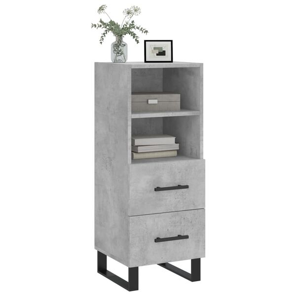 vidaXL Buffet Gris b&eacute;ton 34,5x34x90 cm Bois d'ing&eacute;nierie