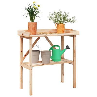 vidaXL Table à plantes avec étagère 78x38x82,5 cm bois de sapin solide