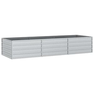 vidaXL Lit sur&eacute;lev&eacute; de jardin 240x80x45 cm Acier galvanis&eacute; Argent&eacute;