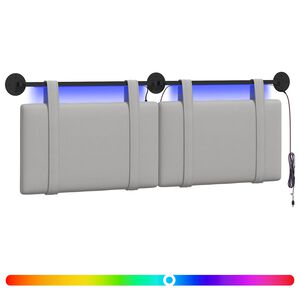vidaXL T&ecirc;te de lit suspendue Gris nuage Tissu