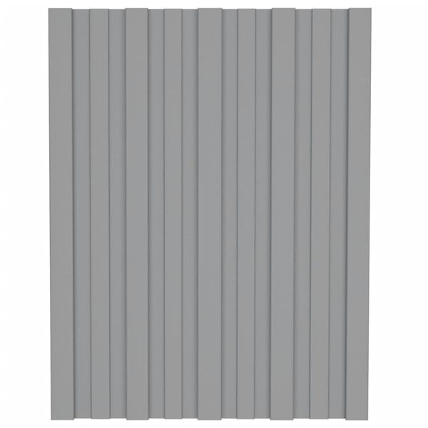 vidaXL Panneaux de toiture 36 pcs Acier galvanis&eacute; Gris 60x45 cm