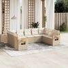 vidaXL Salon de jardin avec coussins 9 pcs beige r&eacute;sine tress&eacute;e