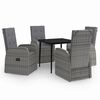 vidaXL Ensemble &agrave; manger de jardin avec coussins 5 pcs Gris