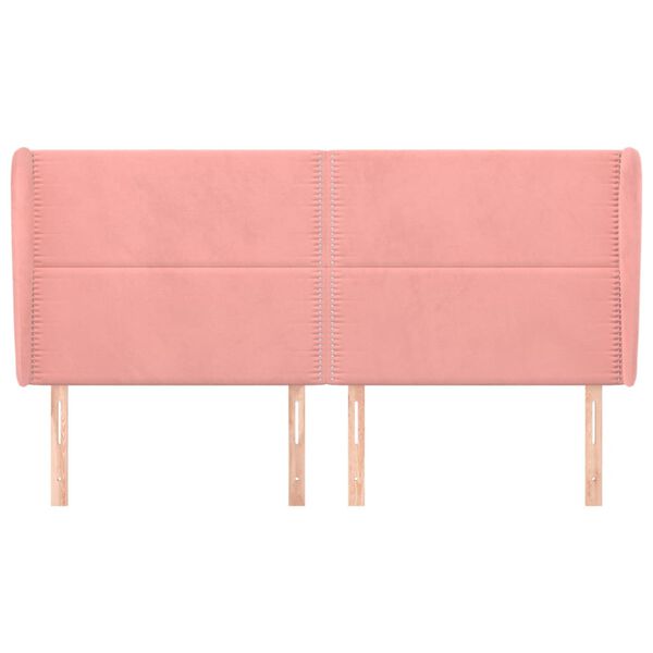 vidaXL T&ecirc;te de lit avec oreilles Rose 183x23x118/128 cm Velours