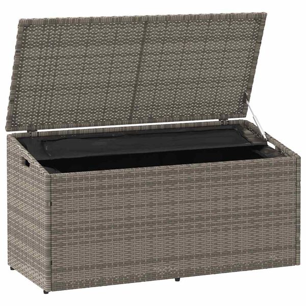 vidaXL Coffre de rangement de jardin Gris 110 x 50 x 58 cm R&eacute;sine tress&eacute;e