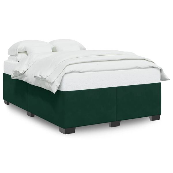 vidaXL Cadre de lit sans matelas vert fonc&eacute; 160x200 cm velours