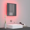 vidaXL Armoire &agrave; miroir de bain &agrave; LED Gris brillant Acrylique