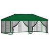 vidaXL Gazebo avec murs lat&eacute;raux 6 x 3 m Vert Polyester et Acier