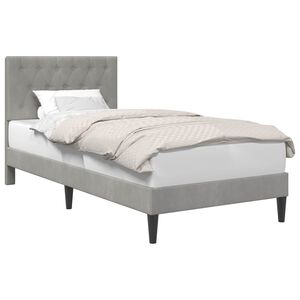 vidaXL Cadre de lit avec t&ecirc;te de lit Gris clair 80 x 200 cm Velours