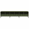 vidaXL Meuble TV vert olive 202x39x43,5 cm acier lamin&eacute; &agrave; froid