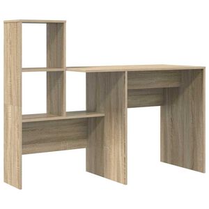 vidaXL Bureau Ch&ecirc;ne Sonoma Bois d'ing&eacute;nierie 131,5 x 50 x 106,5 cm