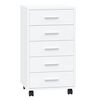 vidaXL Armoire &agrave; tiroirs avec roulettes Blanc brillant Bois ing&eacute;nierie