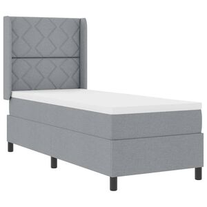vidaXL Lit &agrave; ressort LED avec t&ecirc;te de lit Gris clair 80 x 200 cm tissu