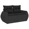 vidaXL Salon de jardin 9 pcs avec coussins noir r&eacute;sine tress&eacute;e