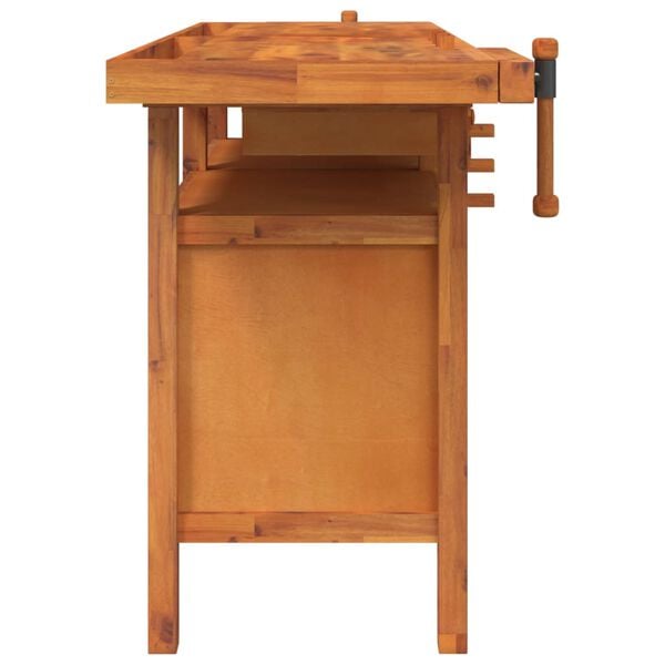 vidaXL &Eacute;tabli avec tiroirs et &eacute;taux 162x62x83 cm Bois massif d'acacia