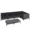 vidaXL Salon de jardin 6 pcs avec coussins R&eacute;sine tress&eacute;e Gris fonc&eacute;