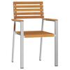 vidaXL Chaise de jardin 4 pc Bois d'acacia massif et acier inoxydable