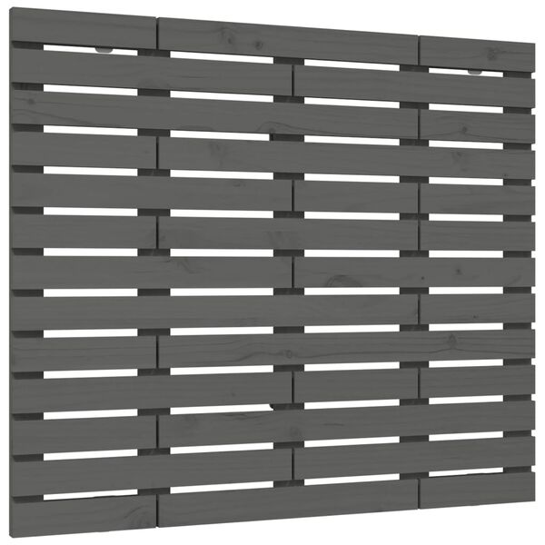 vidaXL T&ecirc;te de lit murale Gris 141x3x91,5 cm Bois massif de pin
