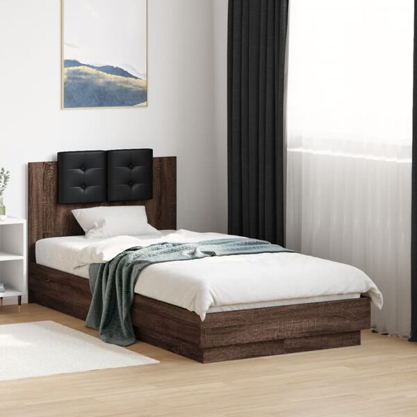 vidaXL Cadre de lit sans matelas chêne marron 75x190 cm