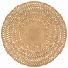 vidaXL Tapis Jute tress&eacute; &agrave; la main 180 cm Rond