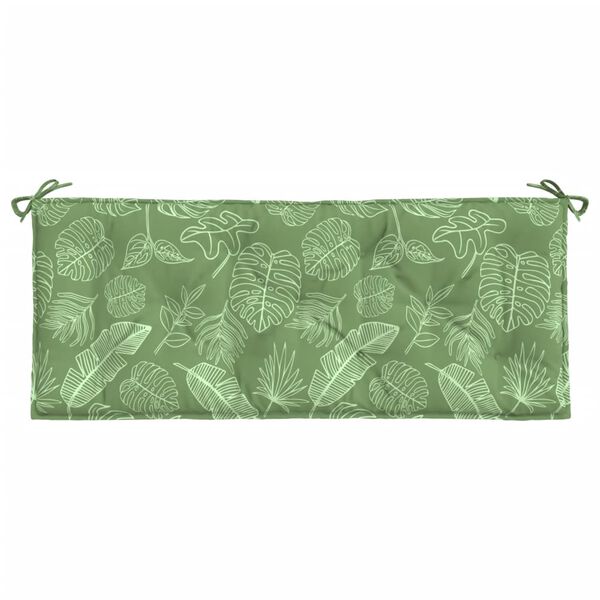 vidaXL Coussin de banc de jardin motif de feuilles 120x50x7 cm tissu
