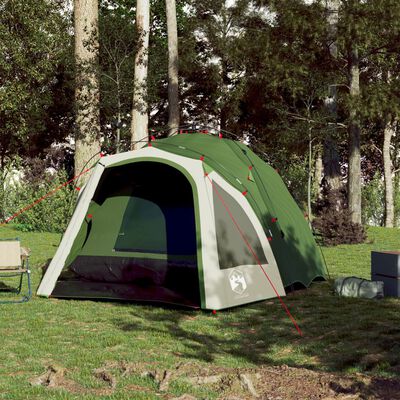 vidaXL Tente de camping à dôme 3 personnes vert libération rapide