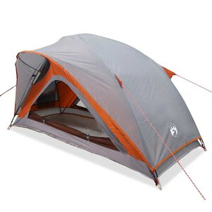 vidaXL Tente de camping 1 personne gris et orange imperméable