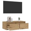 vidaXL Meuble TV avec lumières LED chêne artisanal 75x35,5x25 cm