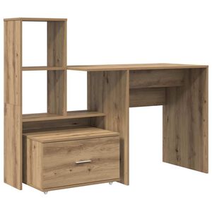 vidaXL Bureau Ch&ecirc;ne artisanal Bois d'ing&eacute;nierie 131,5 x 50 x 106,5 cm