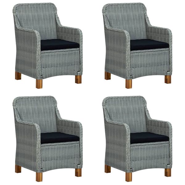 vidaXL Ensemble &agrave; manger de jardin 5 pcs gris clair