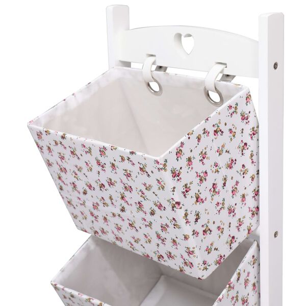 vidaXL Support &agrave; panier 4 niveaux Fleurs 35x35x125 cm Bois