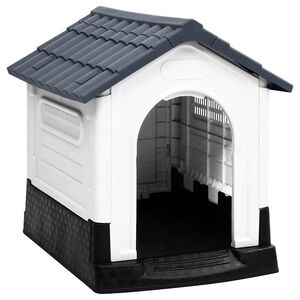 vidaXL Niche pour chien Gris 57x68x66 cm Polypropyl&egrave;ne