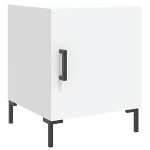 vidaXL Table de chevet blanc 40x40x50 cm bois d&rsquo;ing&eacute;nierie